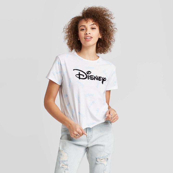 Women's Disney Short Sleeve T-shirt (juniors') - White S, Women's,