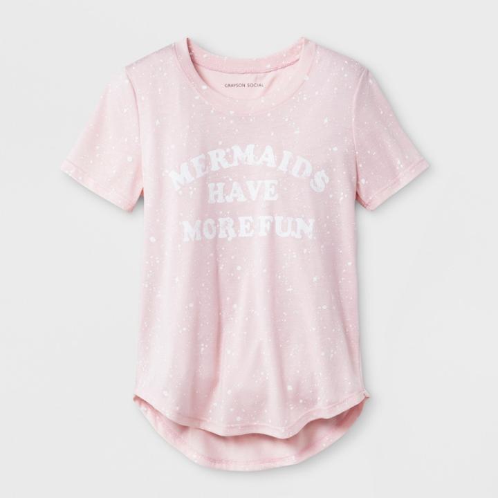 Grayson Social Girls' 'mermaids Have More Fun' Speckle Short Sleeve T-shirt -