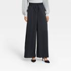 Women's High-rise Wide Leg Silky Pants - Who What Wear Black