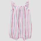 Baby Girls' Striped Romper - Just One You Made By Carter's Purple Newborn