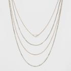 Target Layered With Mixed Chain And Simulated Pearl Necklace,