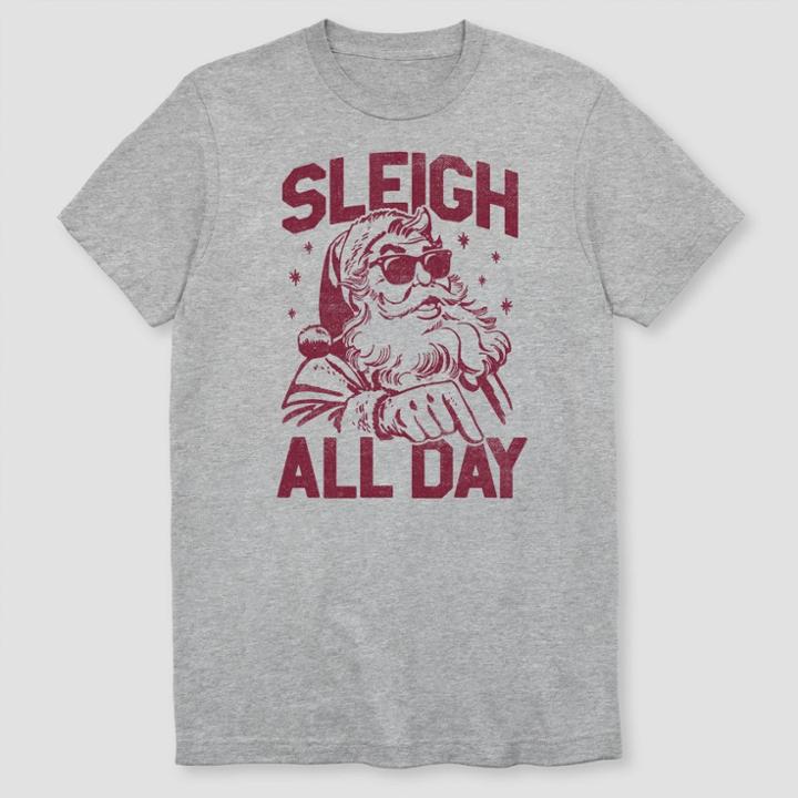 Fifth Sun Men's Sleigh All Day Short Sleeve Graphic T-shirt - Heather Gray