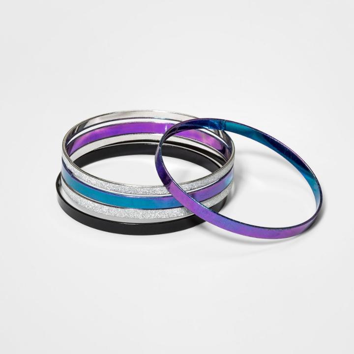 Girls' 5pk Glitter & Anodized Bangle Set - Cat & Jack One Size,