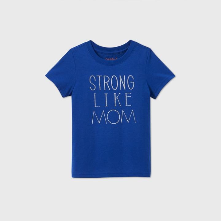 Toddler Kids' Short Sleeve 'strong Like Mom' Graphic T-shirt - Cat & Jack Blue