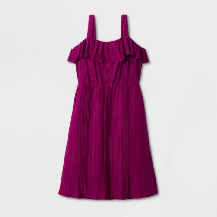Women's Plus Size Sleeveless A-line Midi Dress - Ava & Viv Purple X