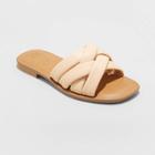 Women's Rory Wide Width Padded Slide Sandals - A New Day Tan