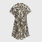 Women's Plus Size Leopard Print Short Sleeve Collared Linen Shirtdress - Ava & Viv Brown