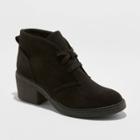 Women's Lucia Microsuede Heeled Lace-up Bootie - Universal Thread Black