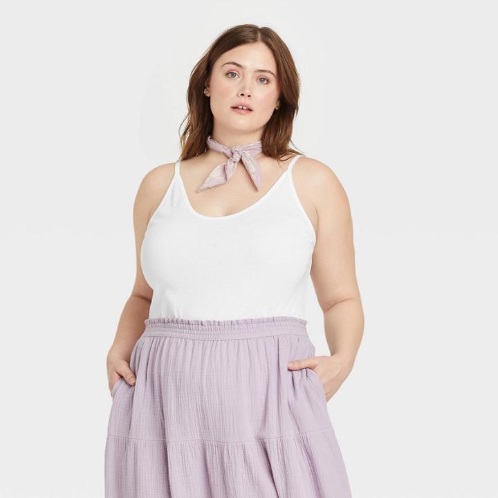 Women's Plus Size Slim Fit Camisole - Universal Thread White