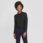 Women's Long Sleeve Funnel Neck Tunic Sweatshirt - A New Day Black