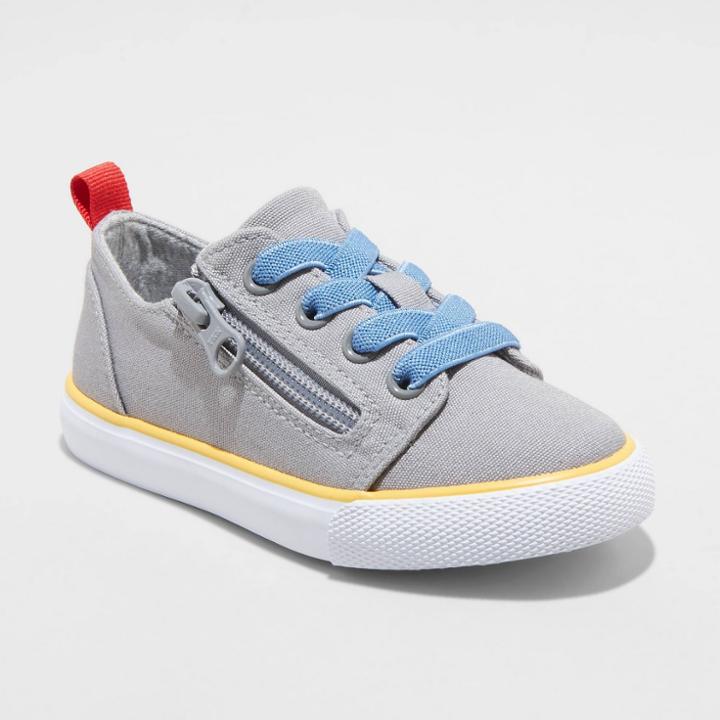Toddler Luka Double Zipper Apparel Sneakers - Cat & Jack Gray