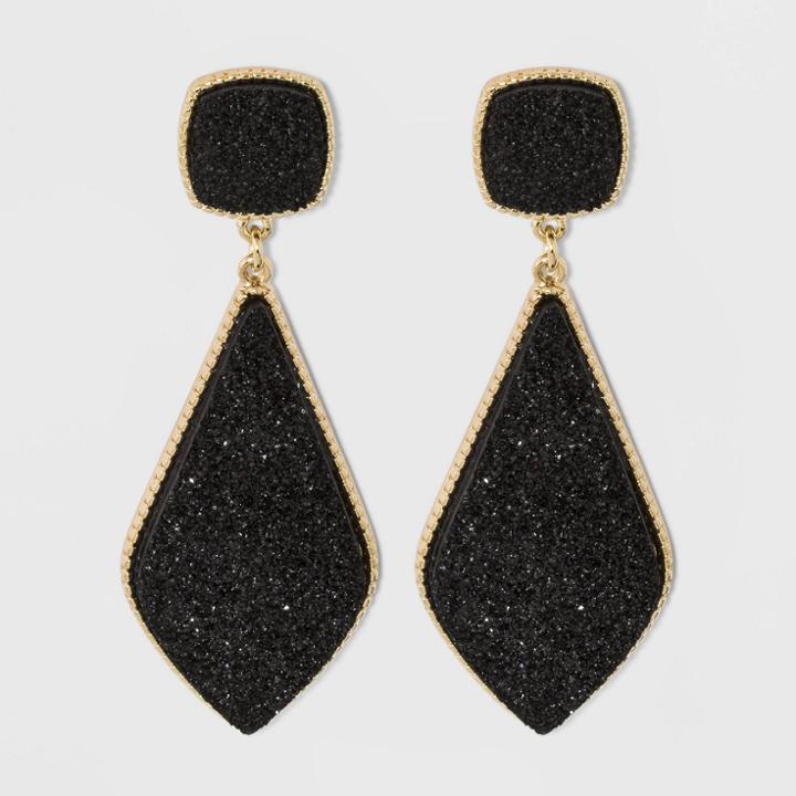 Sugarfix By Baublebar Glamorous Druzy Drop Earrings - Black, Women's