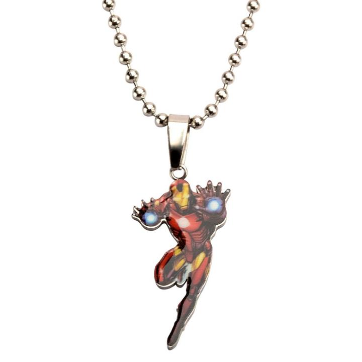 Men's Boys' Marvel Ironman Cut Out Stainless Steel Pendant (18), Boy's, Size: