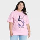 Modern Lux Women's Plus Size Loteria Short Sleeve Graphic T-shirt - Pink