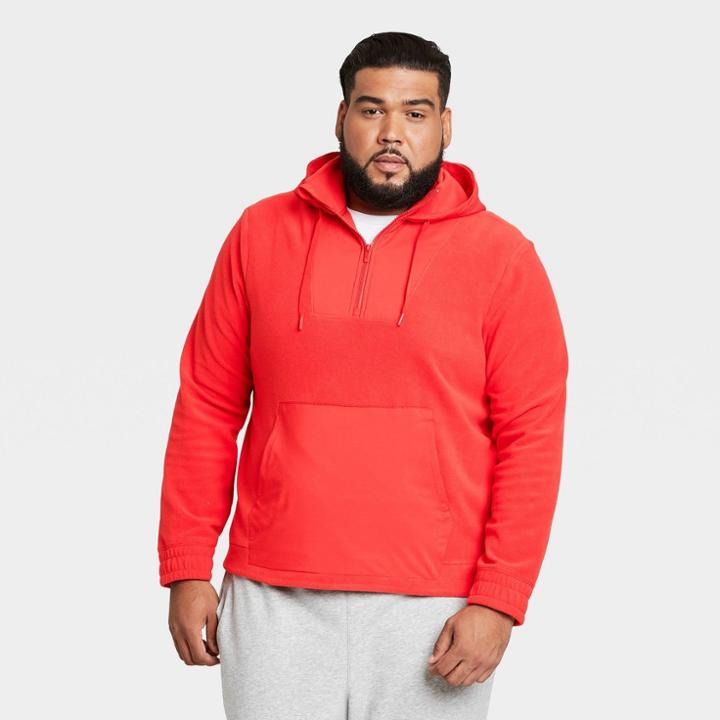 Men's Big & Tall Fleece Pullover Sweatshirt - All In Motion Bright Red Xxxl
