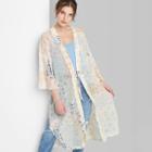 Women's Floral Print Duster Wild Fable - Cream One Size, Ivory