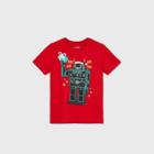 Boys' Short Sleeve Christmas Robot Graphic T-shirt - Cat & Jack Red