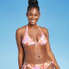 Juniors' Ribbed Triangle Bikini Top - Xhilaration Multi Floral