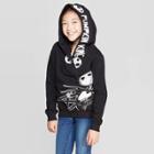 Disney Girls' Jack Skellington Halloween Pullover Long Sleeve Hoodie - Black