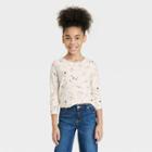 Girls' Star Printed Long Sleeve T-shirt - Cat & Jack Cream