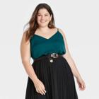 Women's Plus Size Woven Cami - A New Day Teal