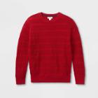 Boys' Textured Striped Crew Neck Sweater - Cat & Jack Red