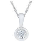 Target Diamond Accent Round White Diamond Solitaire Pendant In Sterling Silver (i-j,i2-i3), Girl's