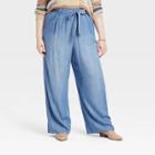 Women's Plus Size High-rise Wide Leg Pants - Knox Rose Blue