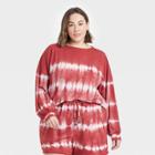 Women's Plus Size Tie-dye Sweatshirt - Knox Rose Red