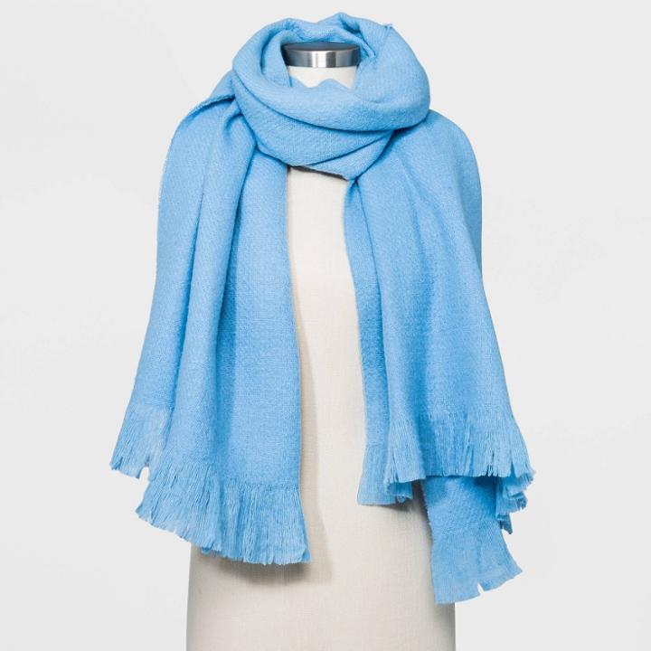 Women's Blanket Scarf - A New Day Blue