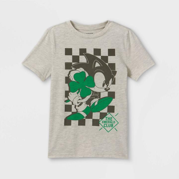 Boys' Sonic Short Sleeve Graphic T-shirt - Cream