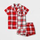 Girls' Plaid Pajama Set - Art Class Red