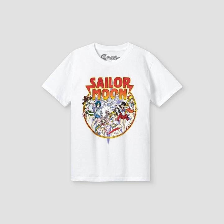 Boys' Sailor Moon Short Sleeve Graphic T-shirt - White