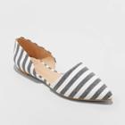 Women's Rebecca Wide Width Woven Pointed Ballet Flats - A New Day Navy 12w, Women's, Size:
