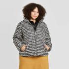 Women's Plus Size Jacquard Print Puffer Jacket - Who What Wear Black