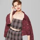 Women's Plaid Knit Cropped Tube Top - Wild Fable Black