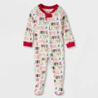 Baby Holiday Joyful Print Matching Family Footed Pajama - Wondershop Cream