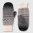 Isotoner Adult Fair Isle Mittens - Black