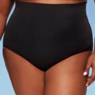 Women's Plus Size Slimming Control Ultra High Waist Bikini Bottom - Dreamsuit By Miracle Brands Black