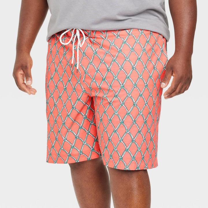 Men's Big & Tall 9 Coral E-board Swim Shorts - Goodfellow & Co Coral 2xl, Pink Pink