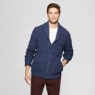 Men's Standard Fit Button-down Shawl Cardigan - Goodfellow & Co Heather Blue