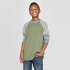 Boys' Long Sleeve T-shirt - Cat & Jack Green M, Boy's,