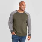 Men's Colorblock Tall Regular Fit Crew Neck Sweater - Goodfellow & Co Olive Heather