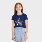 Girls' 'star' Short Sleeve Graphic T-shirt - Cat & Jack Navy