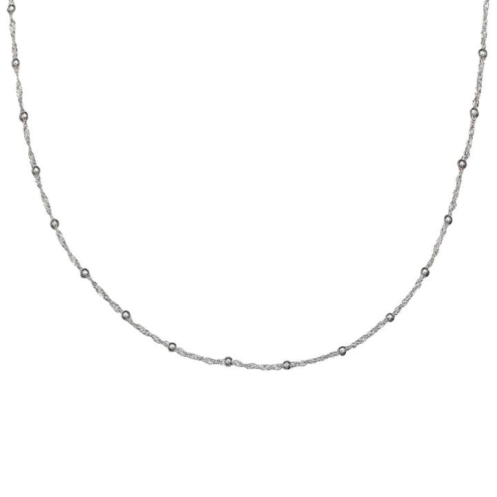 Target Women's Singapore Chain With 2mm Beads In Sterling Silver (24),