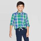 Boys' Long Sleeve Button-down Shirt - Cat & Jack Green