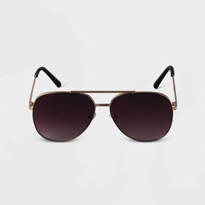 Women's Gradient Aviator Sunglasses - A New Day Black