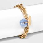 Blue Lace Agate Semi-precious Charm Toggle Chain Bracelet - Universal Thread Blue