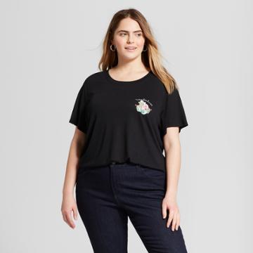 Modern Lux Women's Plus Size Wander Desert Short Sleeve Crew Neck T-shirt - Modern