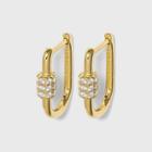 Sugarfix By Baublebar 14k Gold Plated Crystal Charm U-link Hoop Earrings - Gold